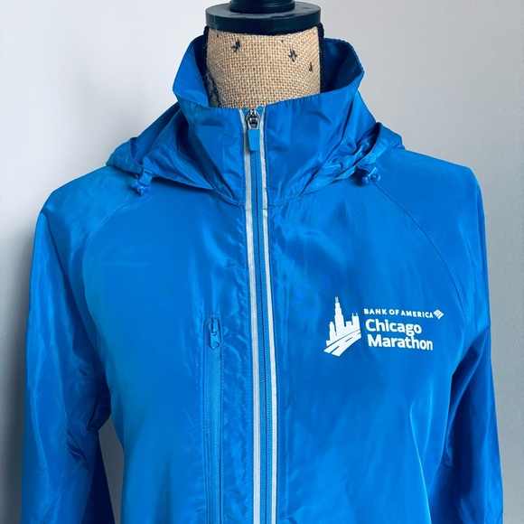 2024 Chicago Marathon Blue Windbreaker Jacket/Hat 🏃‍♀️ Unisex XS - Picture 3 of 5